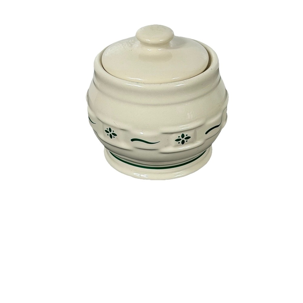 Longaberger woven traditions Heritage green sugar bowl w lid - Picture 5 of 9